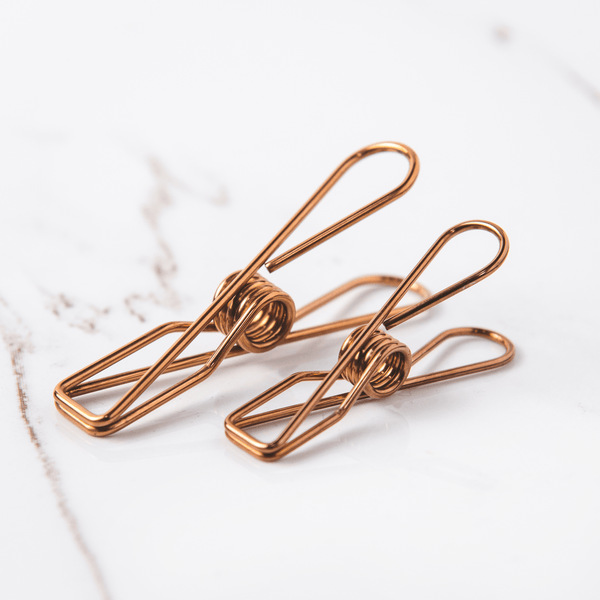 Regular Size Rose Gold Stainless Steel Clothes Pegs Sold in 20/40/80/100 - Clothes Pegsale Australia