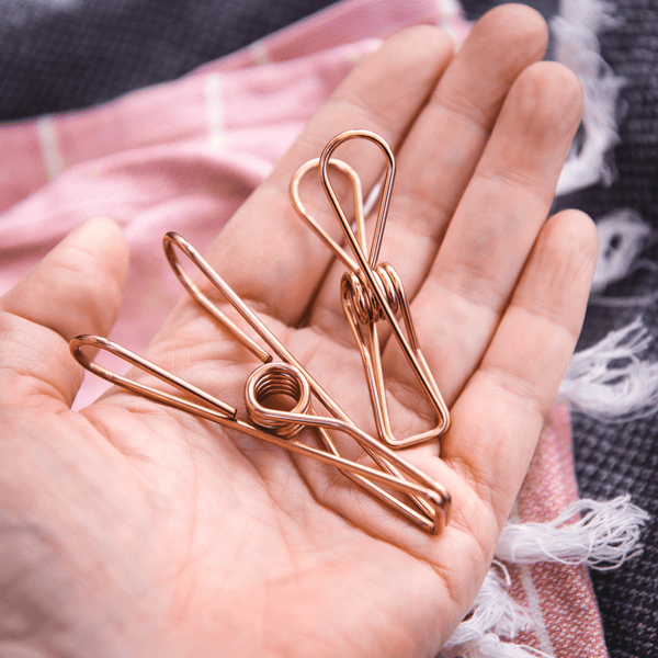 Regular Size Rose Gold Stainless Steel Clothes Pegs Sold in 20/40/80/100 - Clothes Pegsale Australia